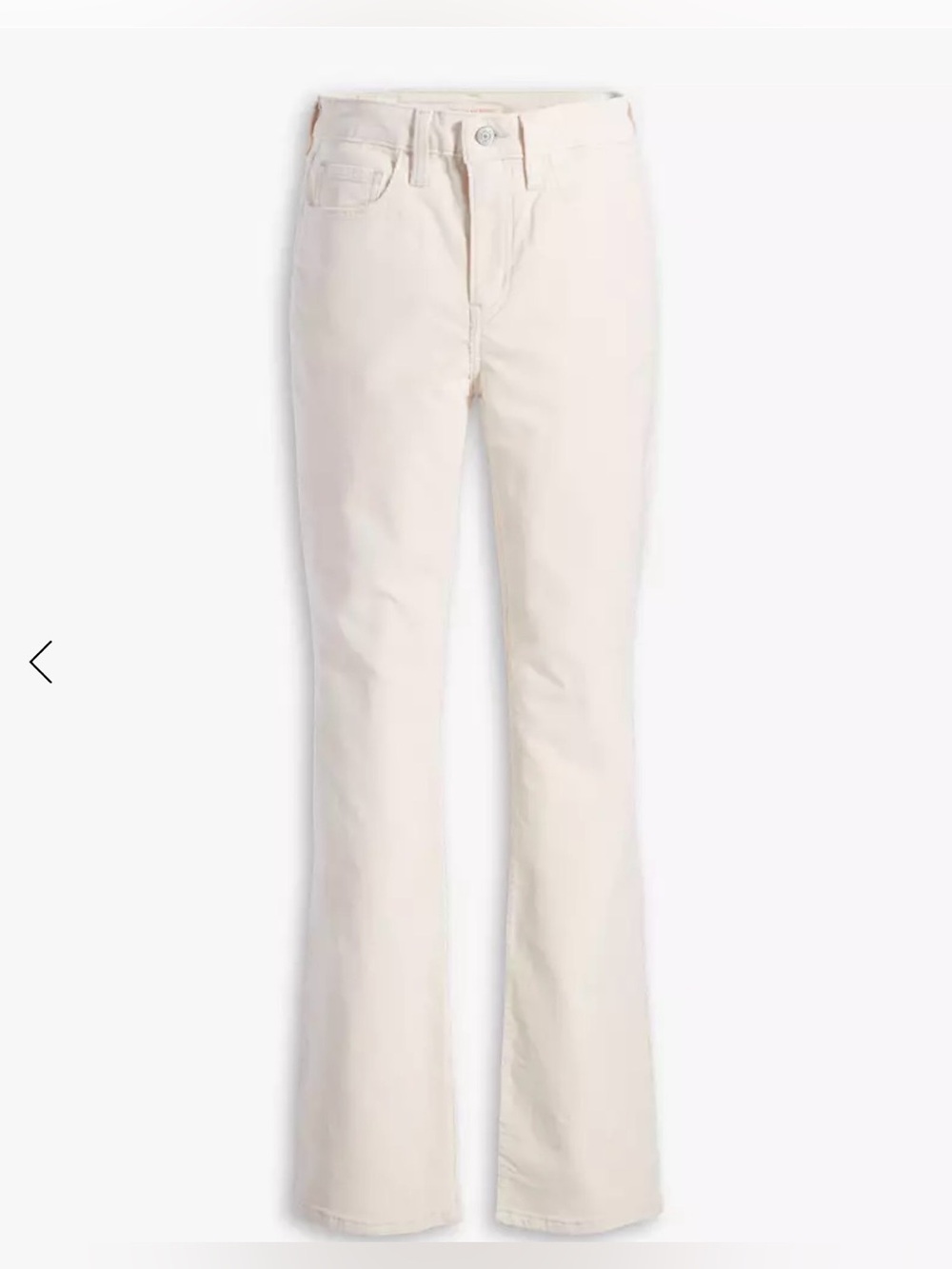 UEC Levi's 725 SOFT CORDUROY HIGH RISE BOOTCUT Cream 98% COTTON SZ 27x30”